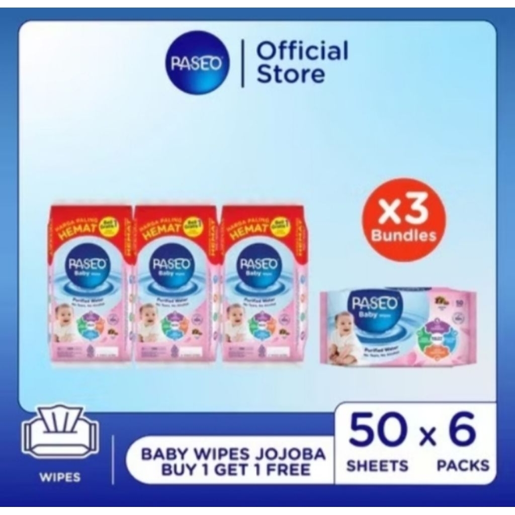 PROMO PAKET 3 Bundle PASEO Baby Wipes