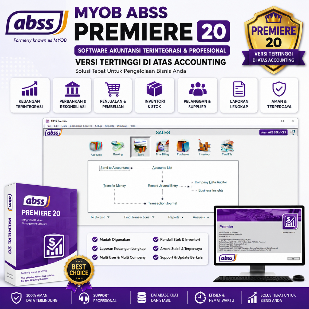 Software myob abss v20 PREMIERE (TERTINGGI DIATAS ACCOUNTING)