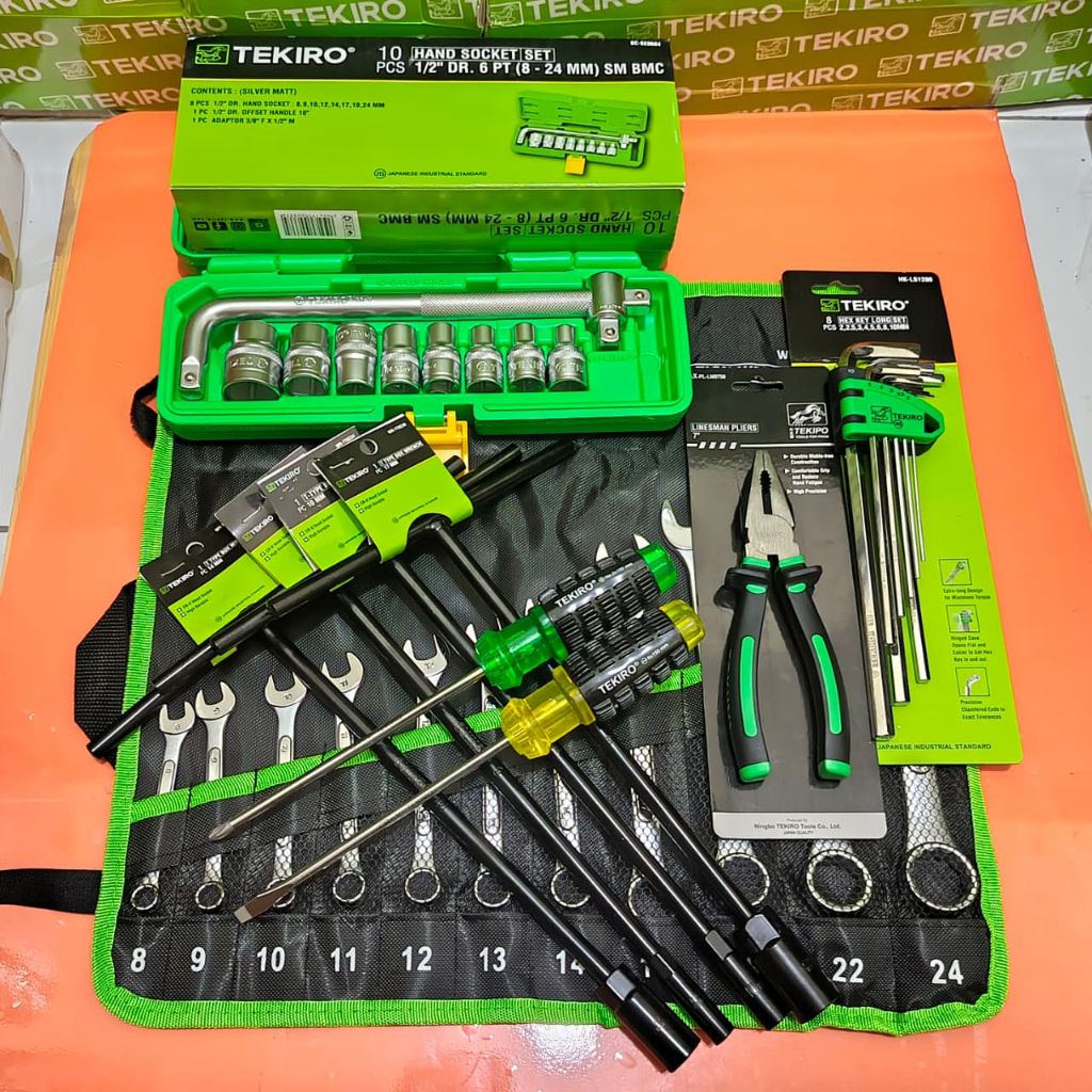 TEKIRO Paket Bengkel Full Set / Alat Kunci Motor Mobil / Perkakas Bengkel / Tools Set