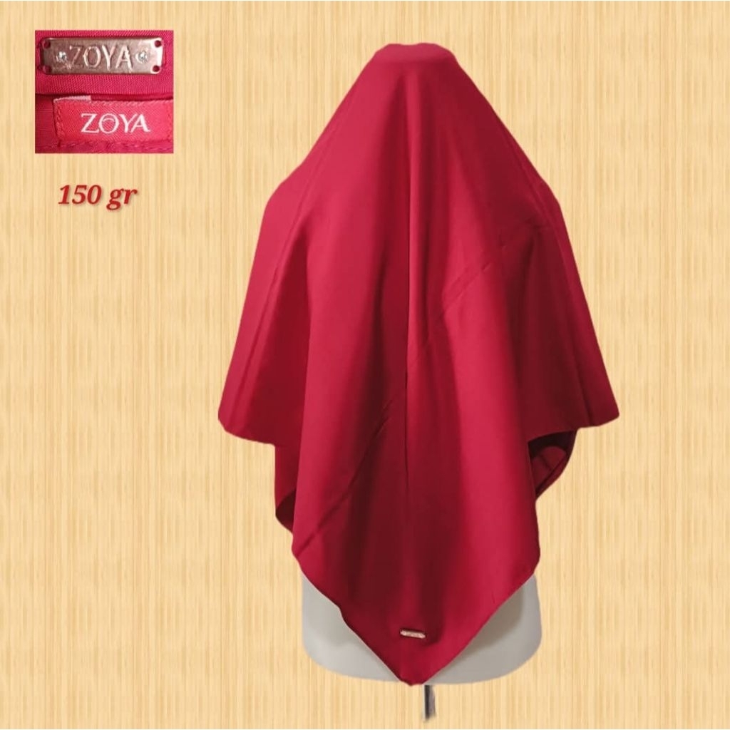 zoya hijab segi empat merah polos