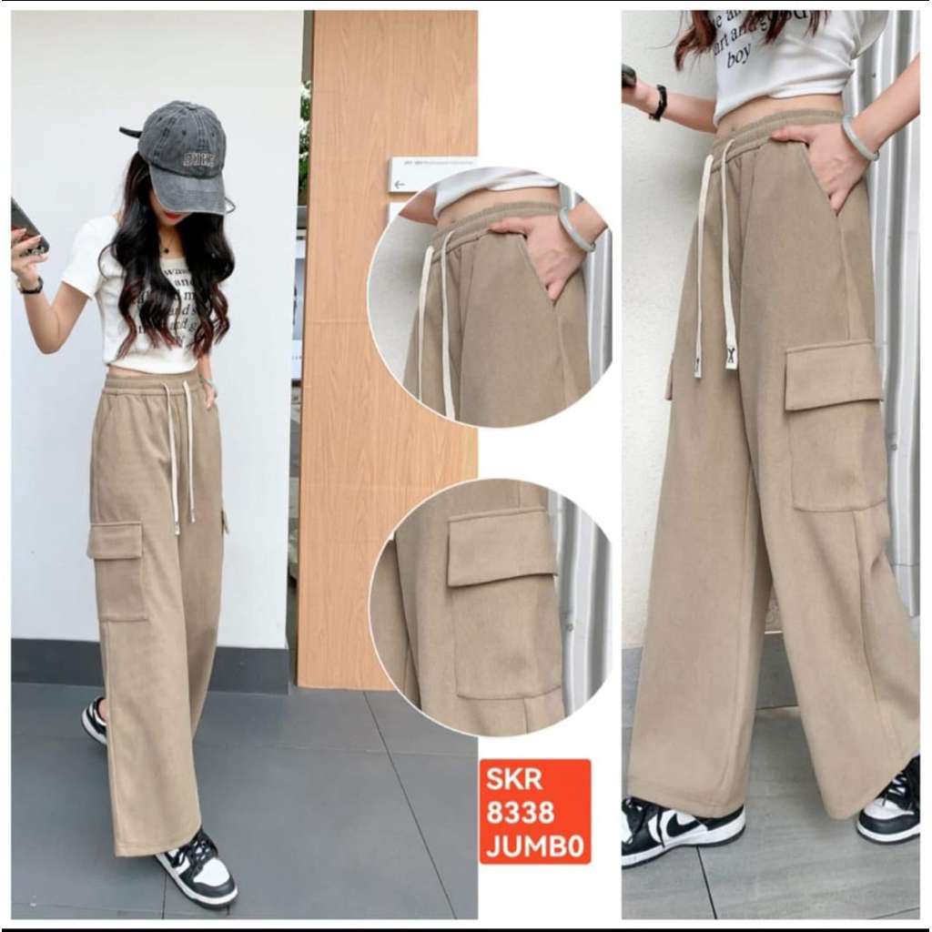 Celana kulot cargo kodorai jumbo #8338 import/celana kulot cargo import/celana kodorai kulot import