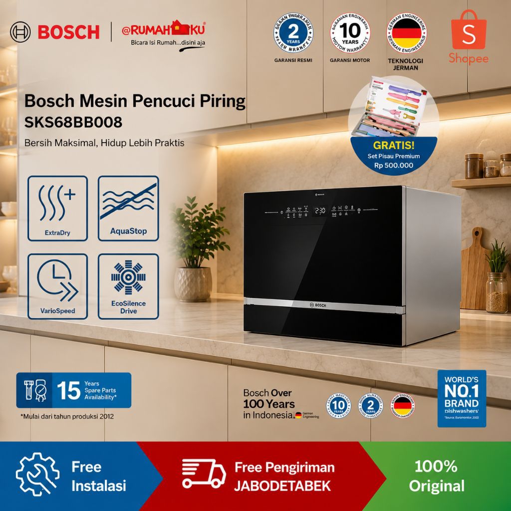 Bosch SKS68BB008 Seri 6 Freestanding Dishwasher