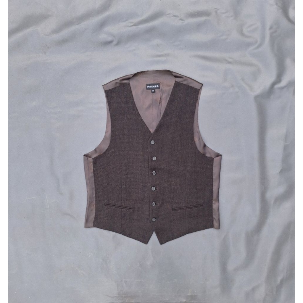 RL105/jaeger/size L/vest/vest coklat pria bahan wool/rompi formal