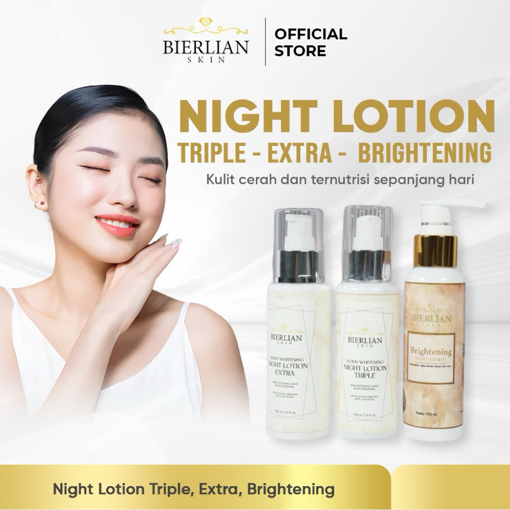 BIERLIAN HANDBODY MALAM BODY LOTION BRIGHTENING WHITENING Bierlian Night Lotion/HB Pemutih Bierlian