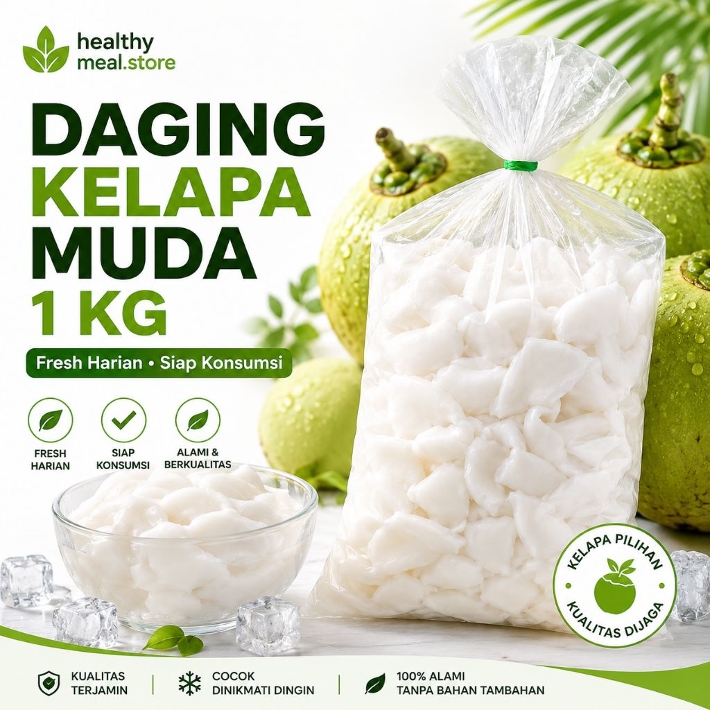 Daging Degan /Kelapa Muda 1 KG Frozen  | Kelapa Muda Siap Konsumsi