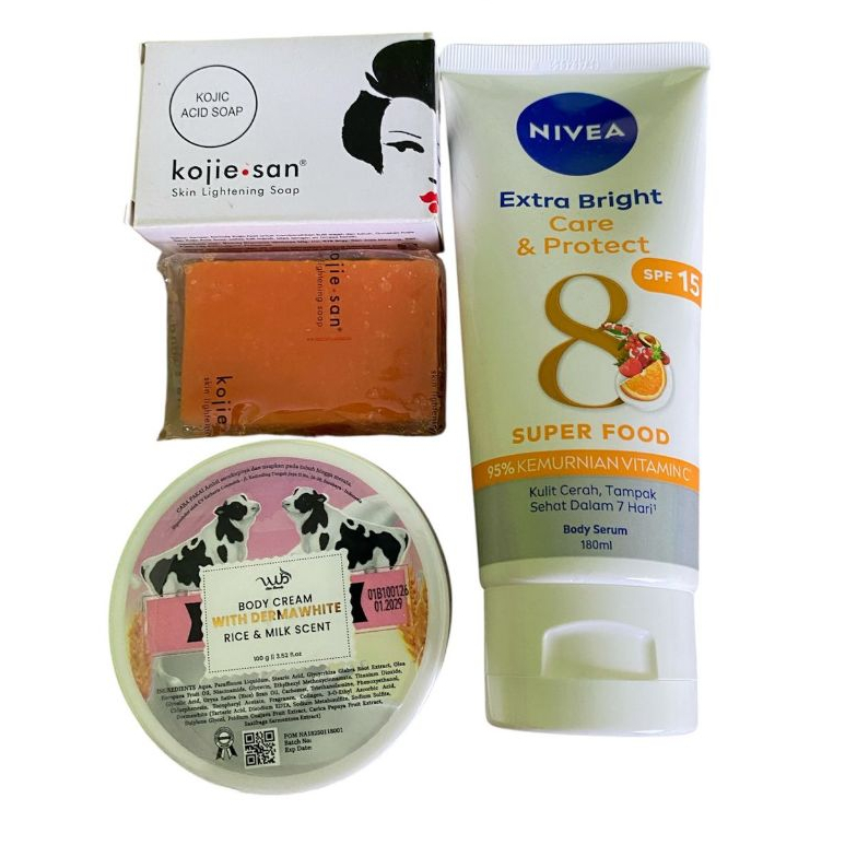viralpaket wub pemutih badan ampuh dalam 14hari/ wub body cream / lotion body serum / sanum kojie sa