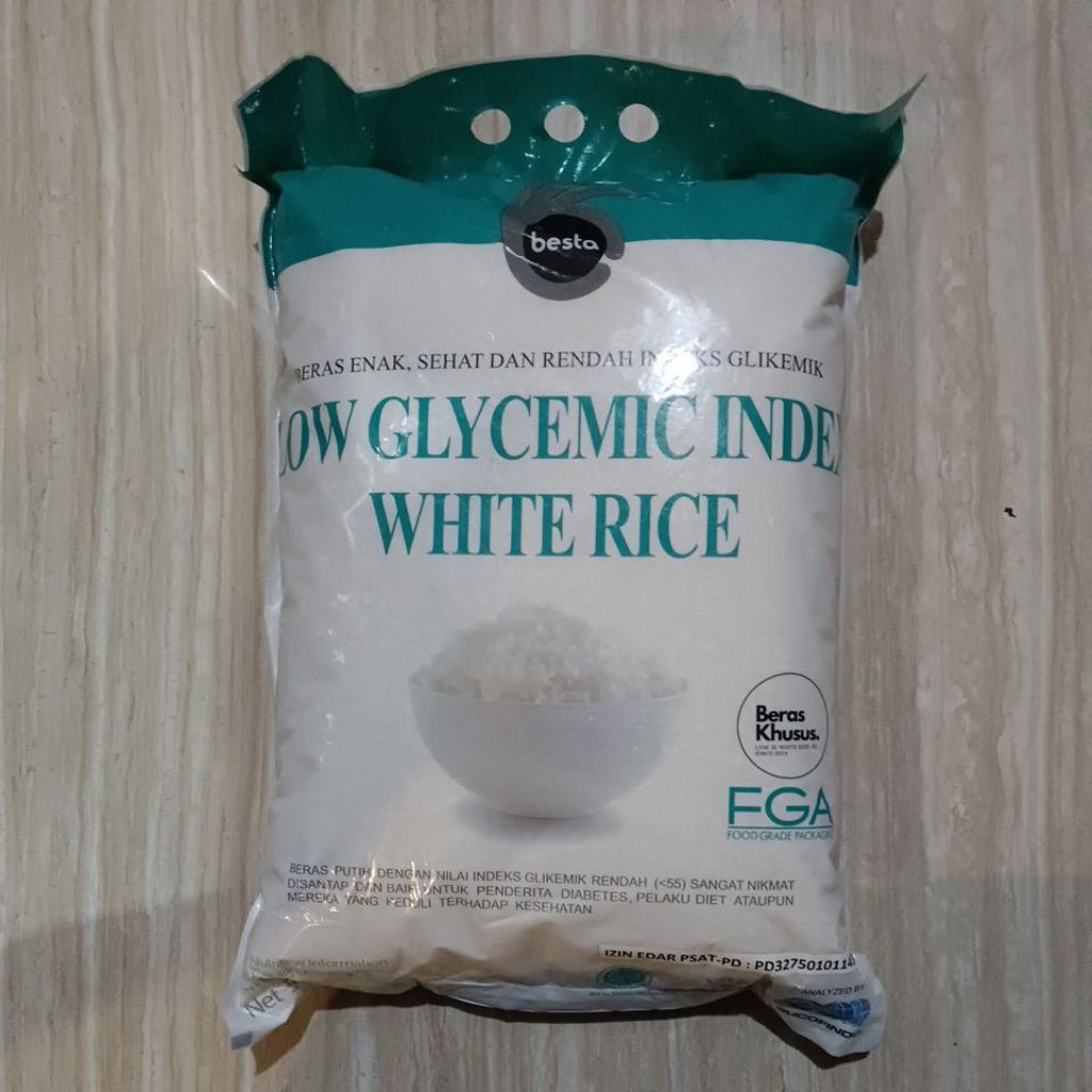 Beras Putih Besta 5kg - Beras Diabetes Rendah Indeks Glikemik