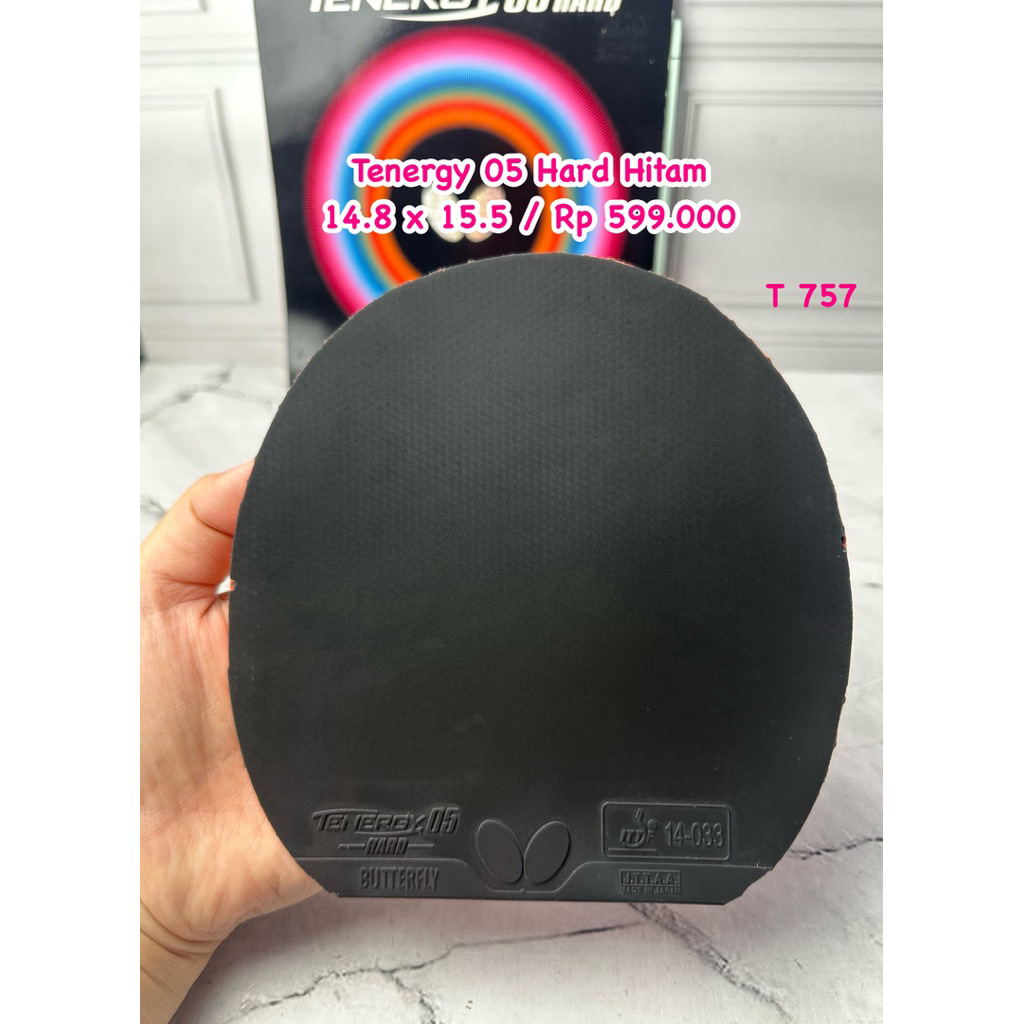 SECOND KARET TENIS MEJA PINGPONG TENERGY 05 HARD HITAM ORIGINAL MARKET JAPAN