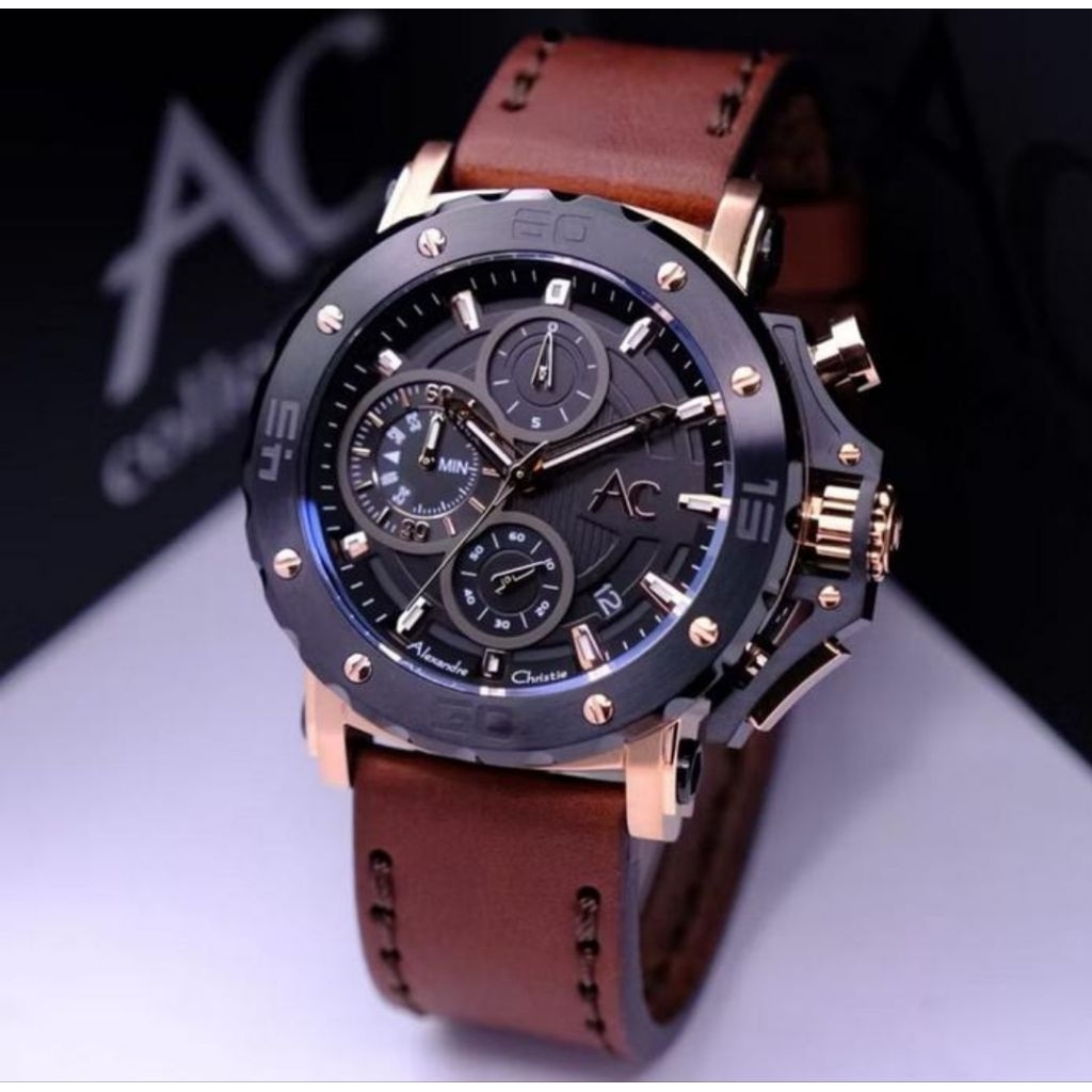 Jam tangan pria sport Alexandre Christie AC 9205  MC AC Collection Original