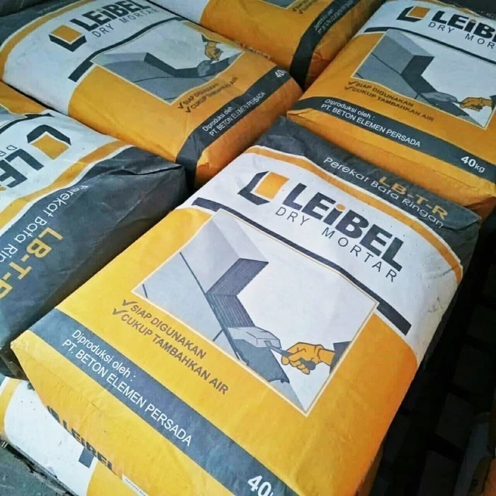 Leibel Semen Mortar Perekat Bata Ringan 40KG LB-T | Lem Hebel Thinbed Premium | Perekat Bata Ringan 