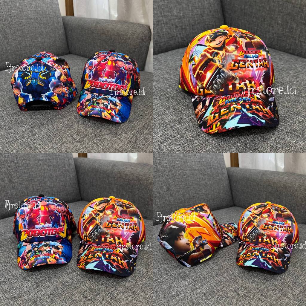 Topi Anak Baseball Cap Motif Boboiboy Spezial Kuning Dan Biru 2-9 Tahun