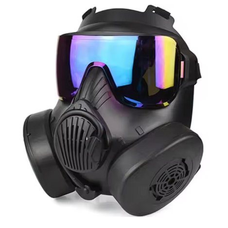 Protective Tactical Respirator Mask Full Face Gas Mask for Airsoft Shooting Hunting Riding Outdoor C