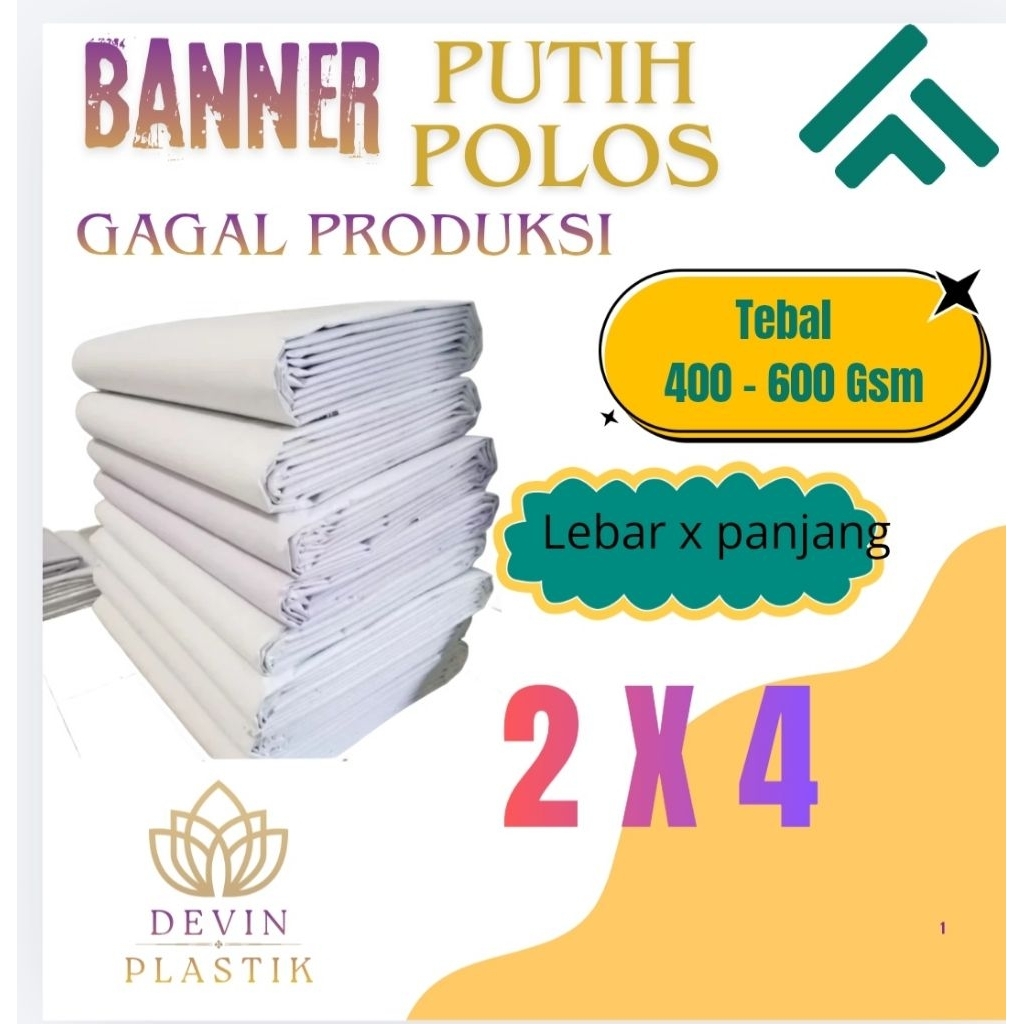 BANNER/SPANDUK PUTIH POLOS UKURAN 2X4 METER