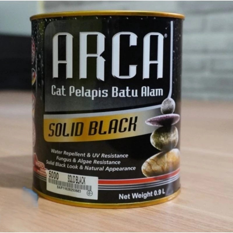 ARCA Cat Pernis Batu Alam Solid Black 1 Liter | Pelapis Batu Alam Premium | Cat Batu Alam Hitam Eleg