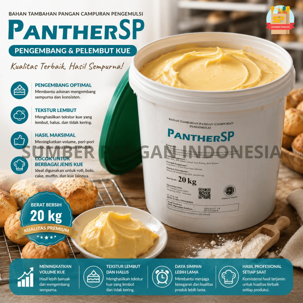 PANTHER SP 20kg / SP  / Pengembang Kue / Pelembut Kue / Pengemulsi Kue / Cake Emulsifier