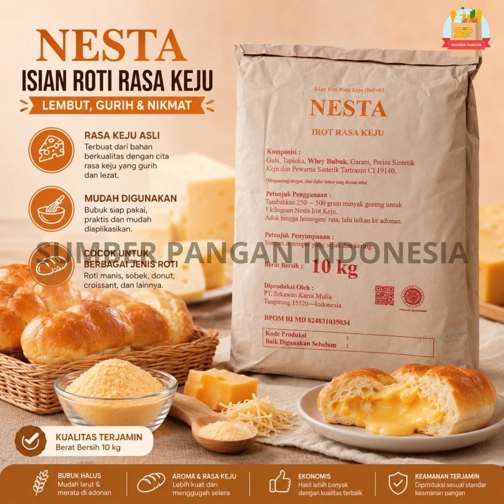 Isian Roti Rasa Keju 10 Kg / Nesta Irot Bubuk Keju 10Kg