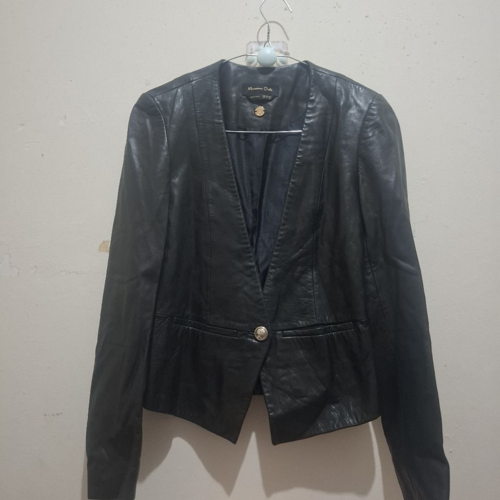 MASSIMO DUTTI lambskin leather jacket