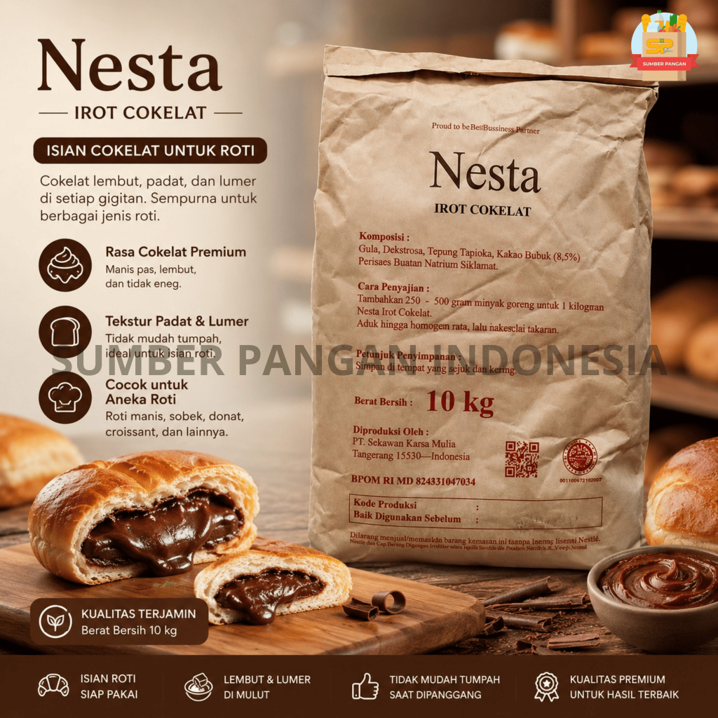 Isian Roti Rasa Cokelat 10 Kg / Nesta Irot Bubuk Coklat 10Kg