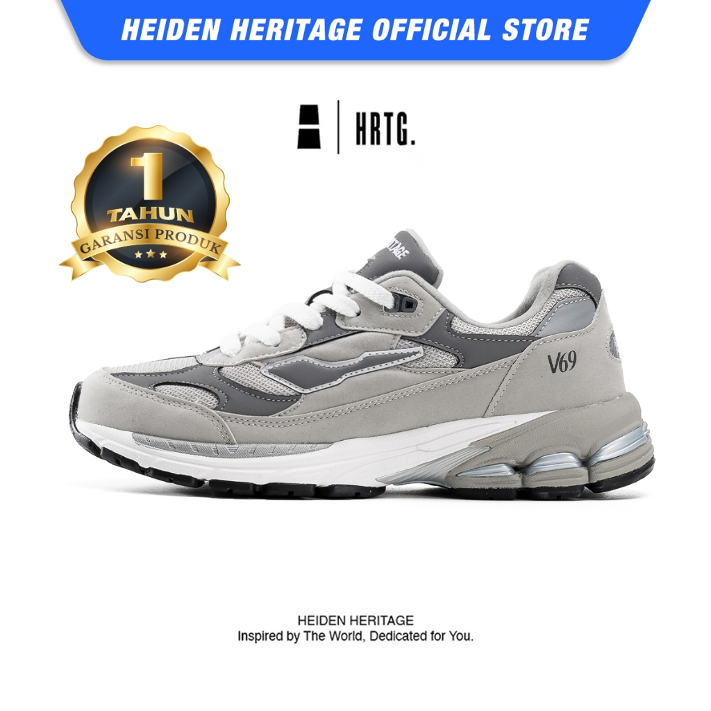 HEIDEN HERITAGE [HRTG] - HRTG V69 - WAR GREY - Sepatu Sneakers Casual Sport Pria Lokal
