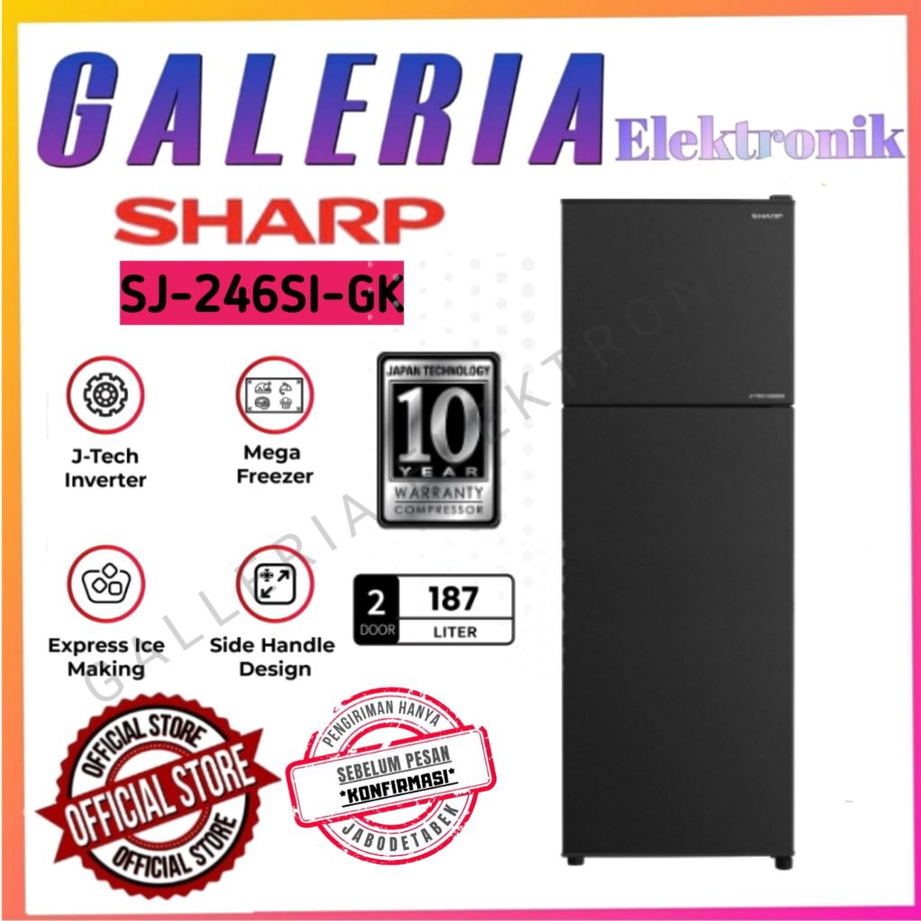 KULKAS SHARP 2 PINTU INVERTER SJ-246SI-GK / SJ246SIGK / SJ 246SIGK