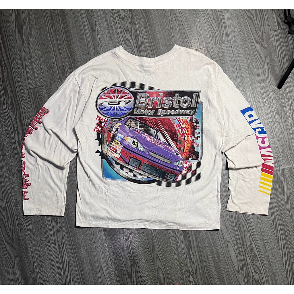 Vtg 2000s Bristol Speedway Racing The Way It Oughta Be Nascar Longsleeve Shitt L