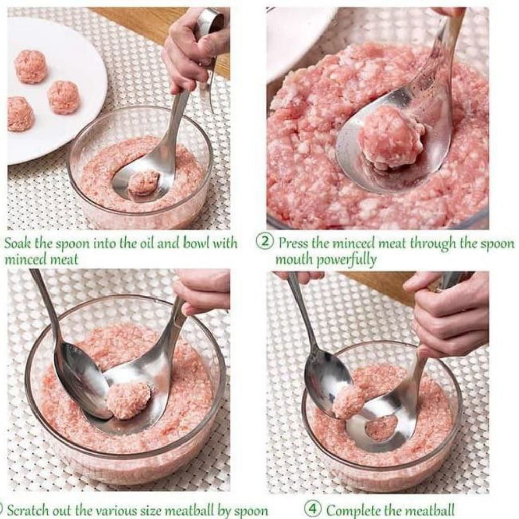 sendok cetak bakso bulat stainless praktis