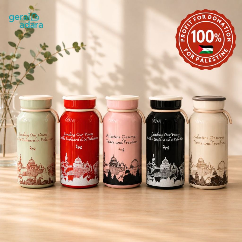 Tumbler Palestina - Botol Minum Motif Palestina - Merchandise Palestina | Owena Series | Gerai Adara
