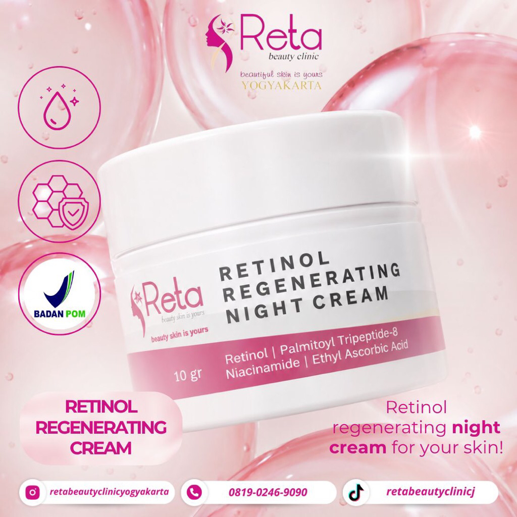 Retinol Regenerating Night Cream/Krim Malam/Krim Retinol/Retinol Cream/Reta Beauty Clinic