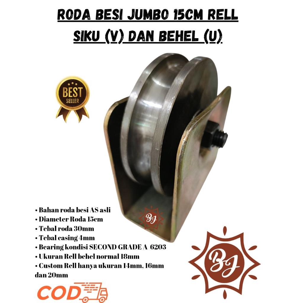 Roda Besi Super Jumbo 15cm // Roda Pagar Jumbo