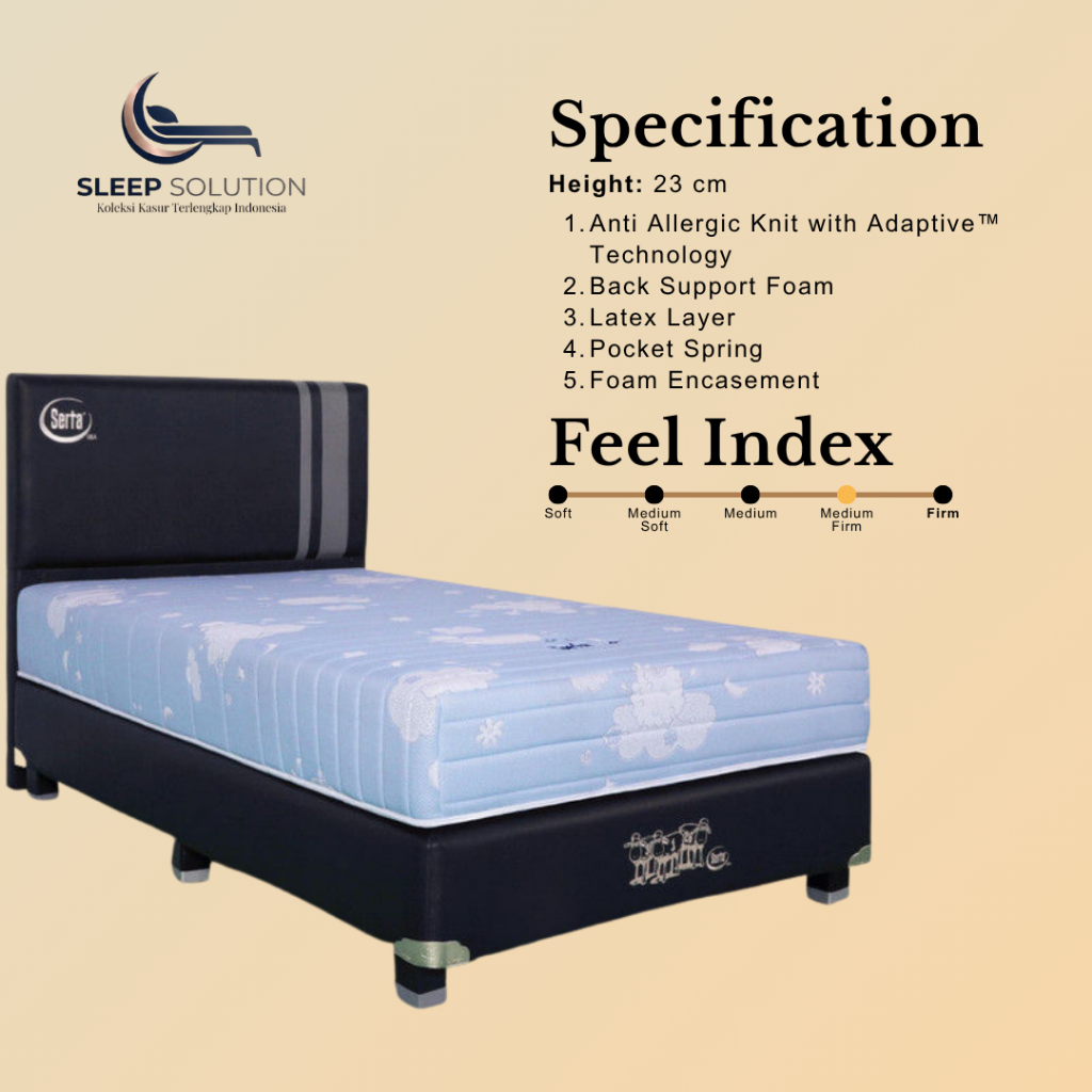 SERTA SERTA JUNIOR SINGLE/DUO I Kasur Spring Bed | Matras Premium | 100x200, 120x200, 160x200, 180x2