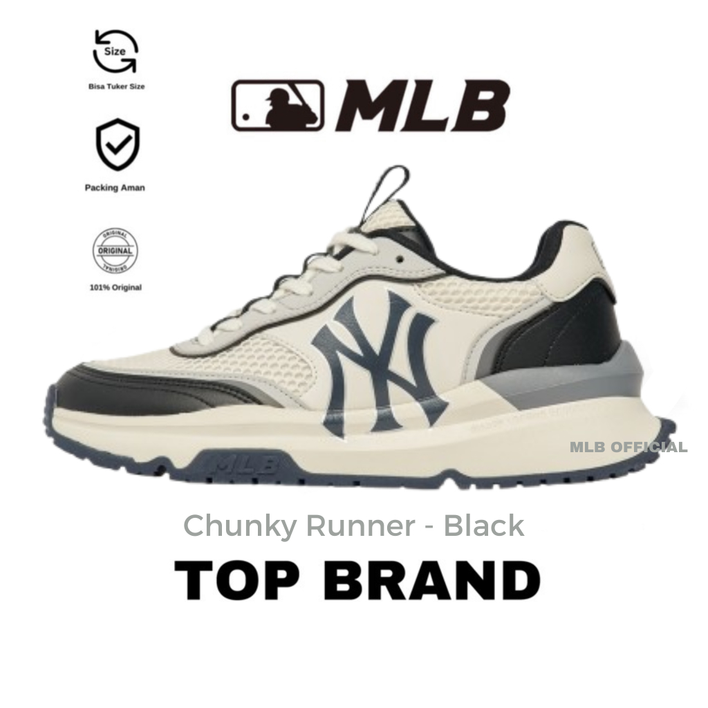 MLB Korea Chunky Runner New York Yankees Black Sneaker Original