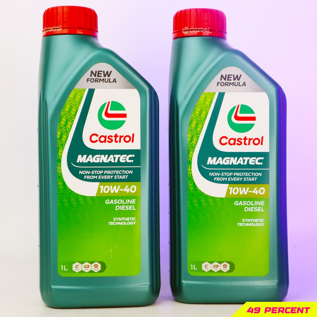 Oli Mesin Castrol Magnatec 10W-40 1 Liter - Perlindungan Instan, Universal untuk Mobil & Motor, Mole