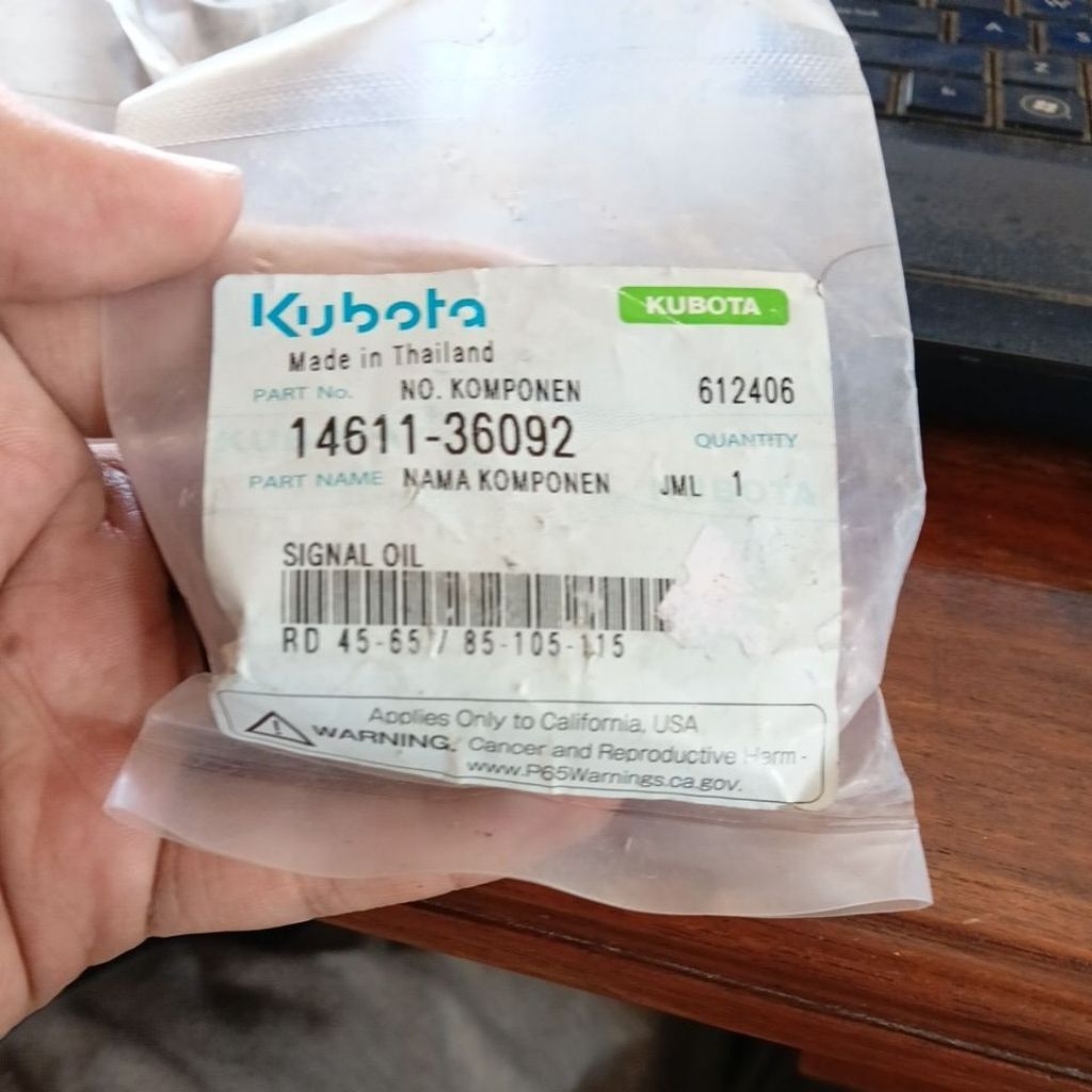 Signal Oil / Kontrol Oli Kubota RD 85 Ori