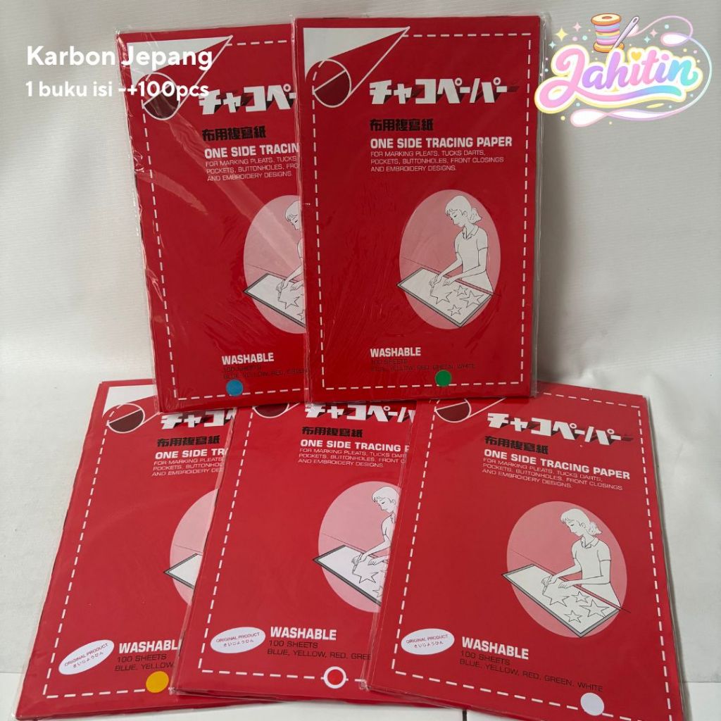 Kertas Karbon Jahit Jepang Isi 100 Lembar - Carbon Tracing Paper - Kertas Karbon Jahit Jepang 1 Buku