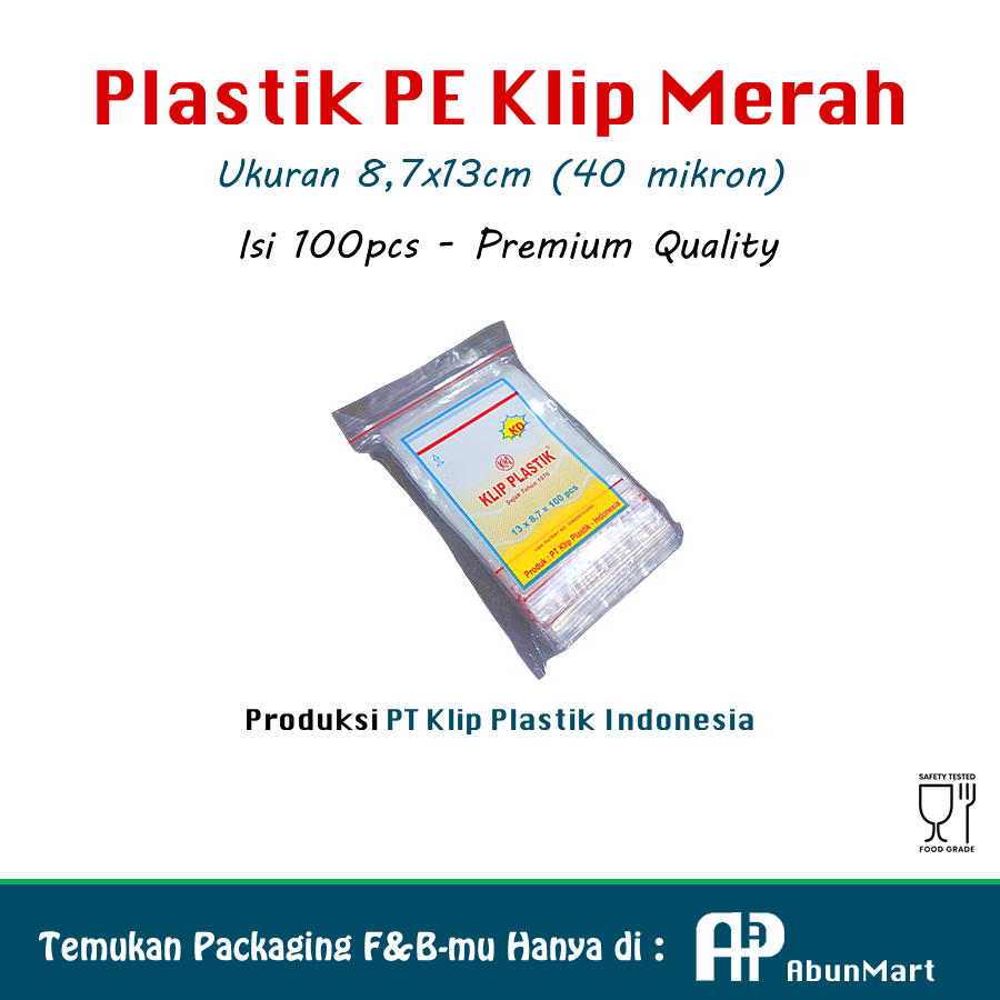 Plastik PE Klip 8.7x13cm isi 100pcs