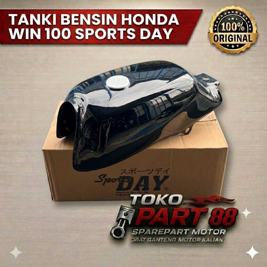 ORIGINAL TANKI HONDA WIN 100 HITAM GLOSSY FULL PRESS MERK SPORT DAY IMPORT TANGKI WIN100 TOKO PART 8