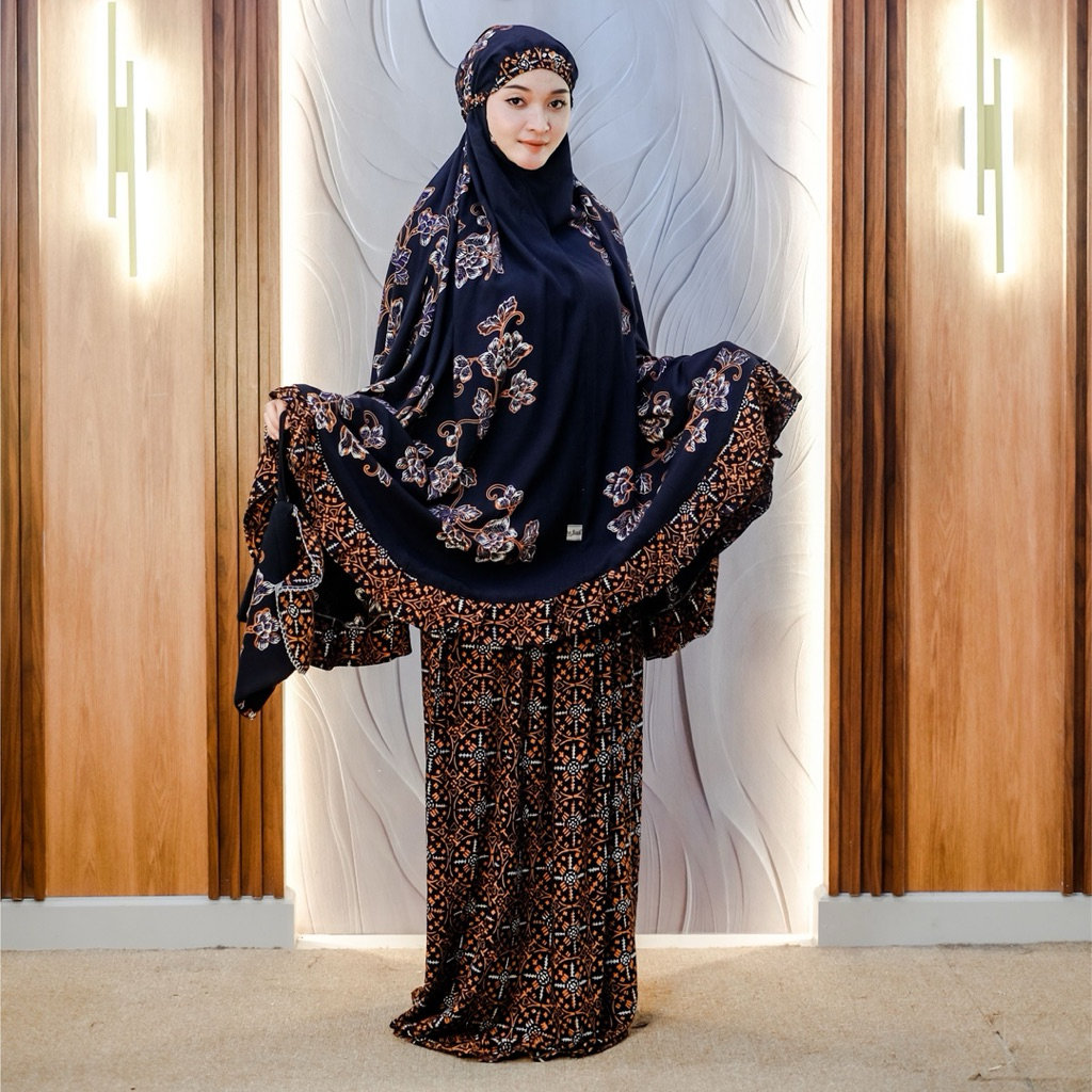 MukenaQonita | Mukena Batik Sogan Terbaru | Adem dan Ringan | Ukuran Jumbo dan Free Pouch | BAHAN RA