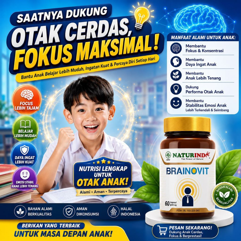 vitamin otak anak cerdas daya ingat suplemen otak brainovit naturindo
