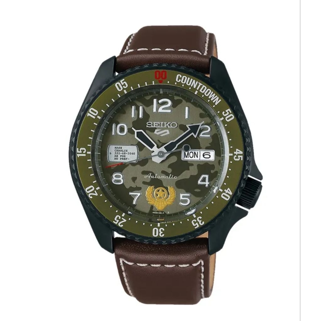 Jam Tangan Seiko SRPF21K1 Tali Kulit Coklat Original