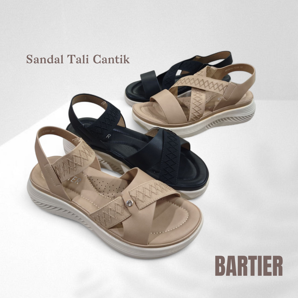 Bartier 80-1199 80-2000 Sandal Import Wanita - Sandal Wedges Tali Cantik Nyaman