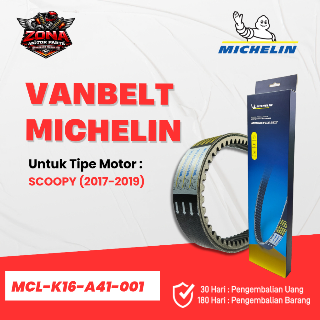 VANBELT MICHELIN SCOOPY K16 2017-2019 ORIGINAL GARANSI 6 BULAN