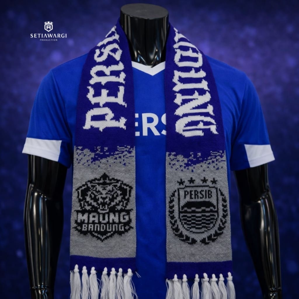 Syal Rajut PERSIB BANDUNG Premium / Syal Persib Bandung Rajut Premium Maung Bandung