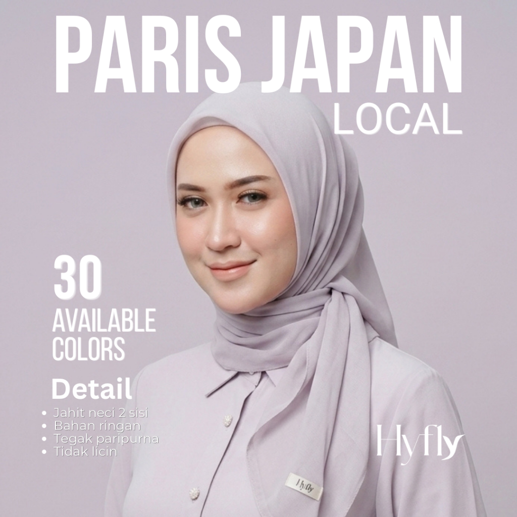HYFLY- Hijab Plain Paris Jepang (Hijab Segiempat Paris Jepang Premium)