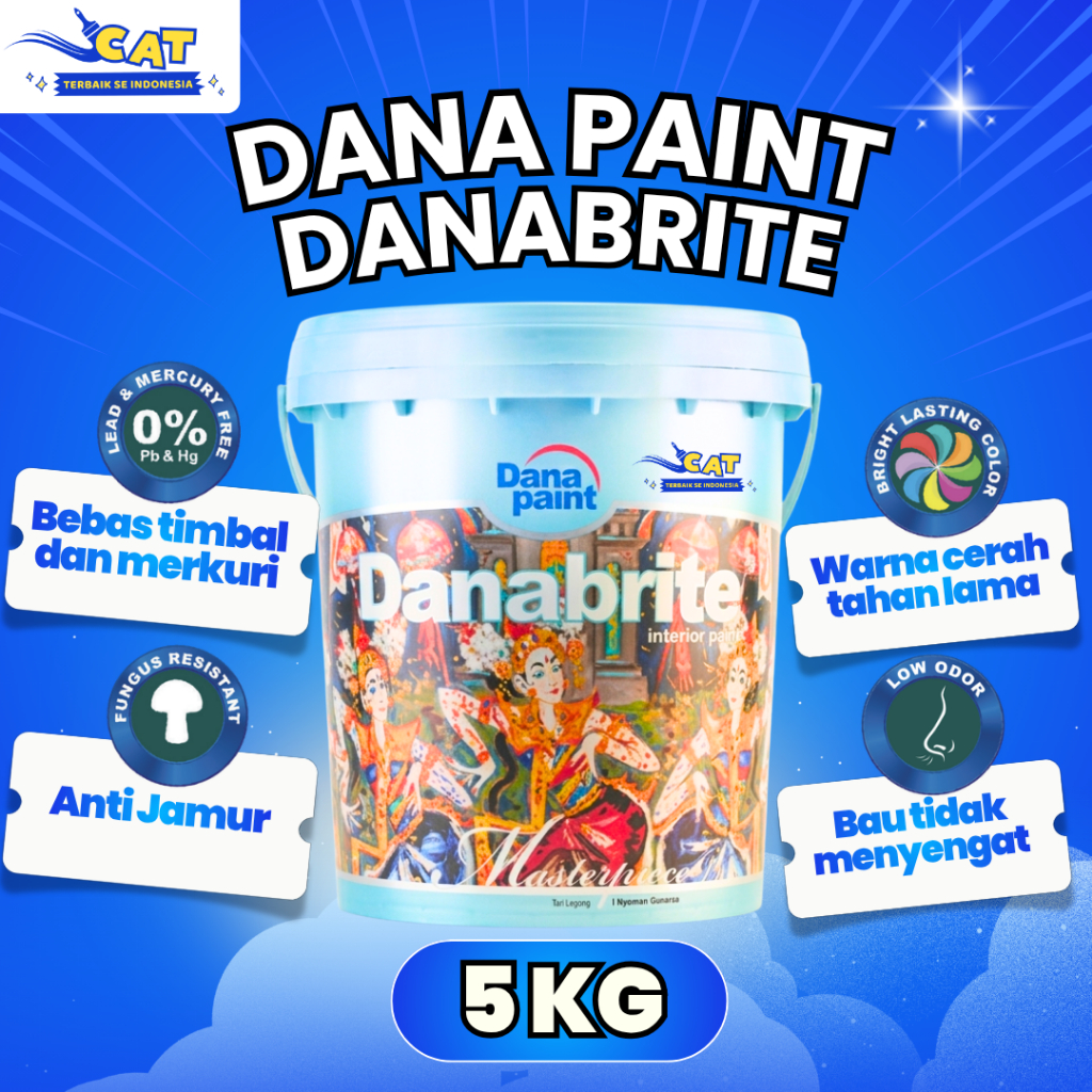 DANA PAINT DANABRITE KEMASAN 5 KG (GALON) PENGIRIMAN CEPAT & AMAN