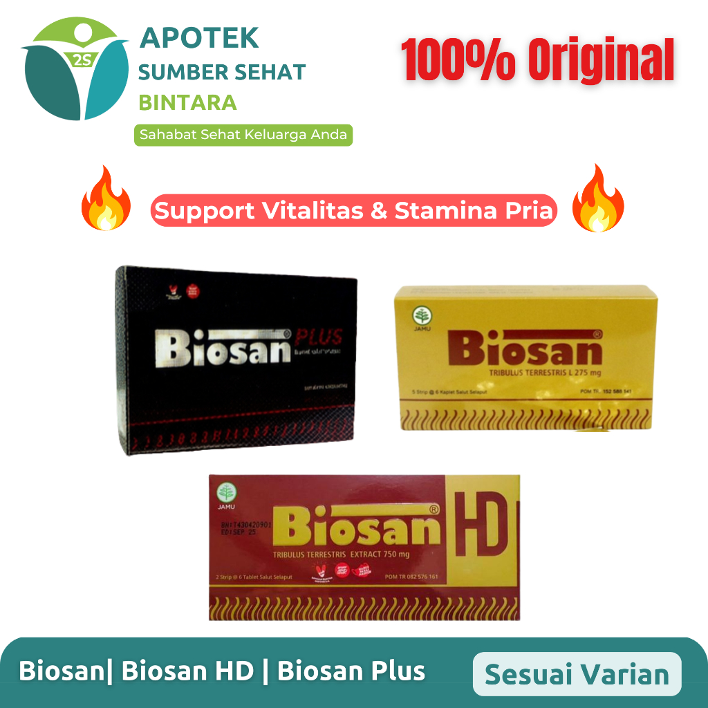[1 BOX] Biosan } HD | Plus | Support Promil Pasangan | Nutrisi Pria