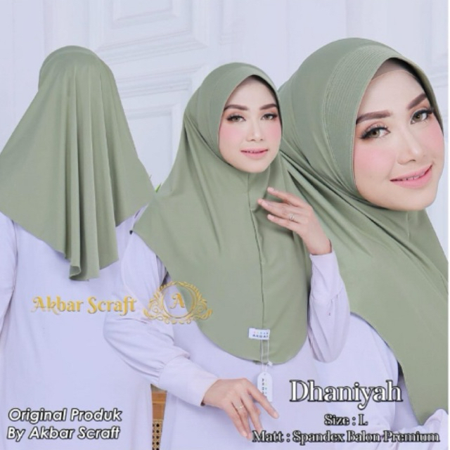 HIJAB PET BERGO DHANIYAH SIZE L Jilbab Instan Sport - ORI AKBAR  SCARF