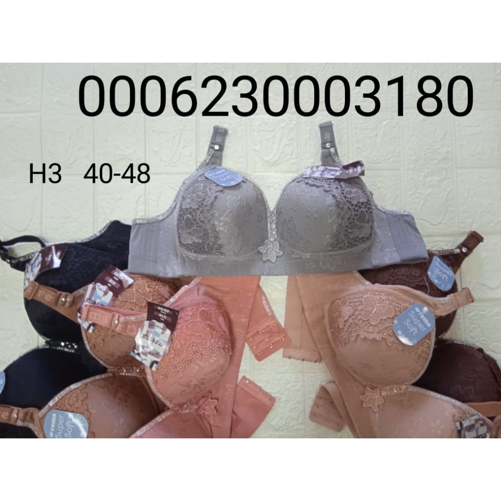 Bra Fema 632D tanpa kawat /BH bordir cup D /bh jumbo size 38_46 sidorjo