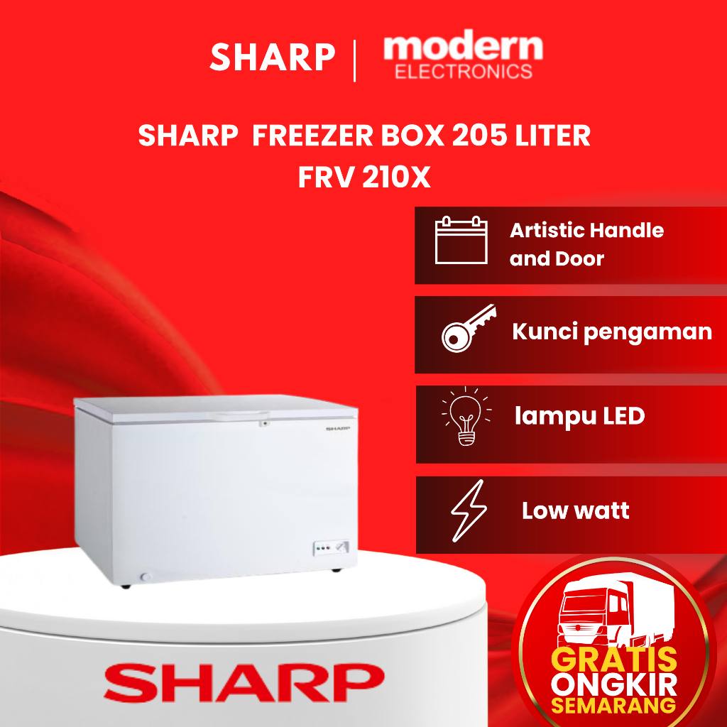 SHARP FRV 210 X CHEST FREEZER BOX FRV210X LEMARI PEMBEKU 190 LITER