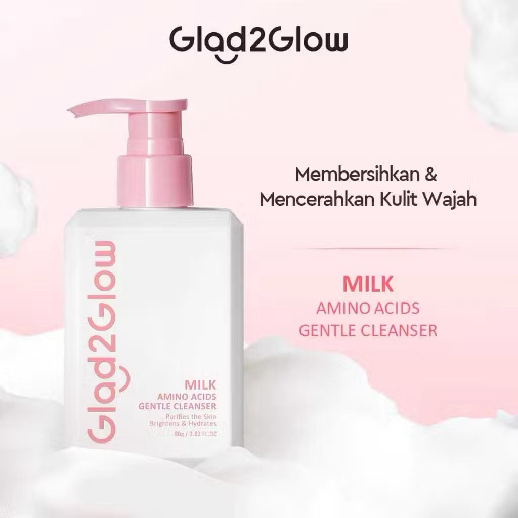 Glad2Glow Milk Amino Acids Gentle Cleanser 80g - Glad2Glow Amino Acid Facial Wash, Glad2Glow Amino A