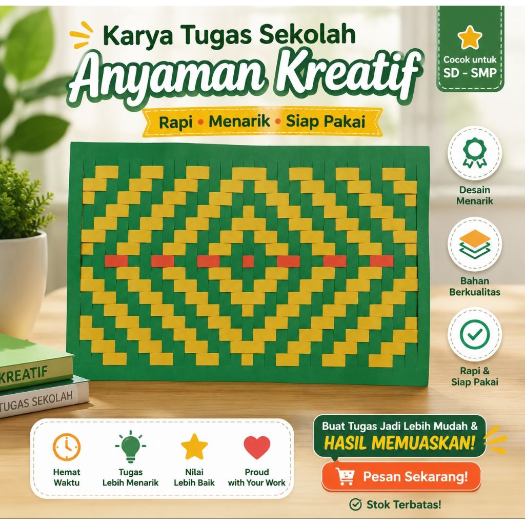 Tugas Prakarya Sekolah (ANYAMAN KERTAS)